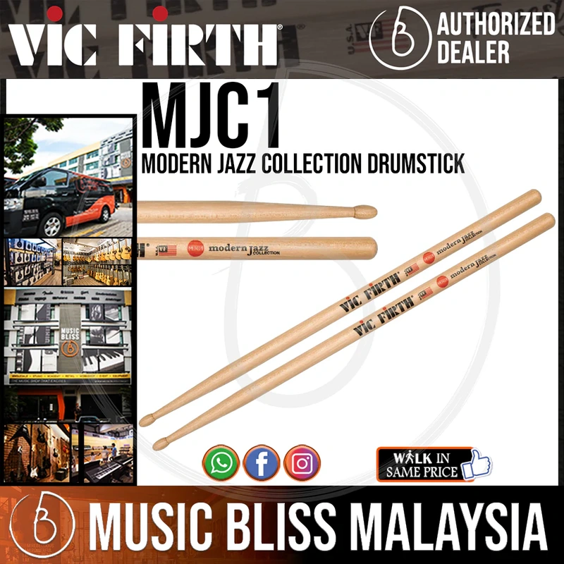 Vic Firth Modern Jazz Collection Hickory Drumsticks - Size 1