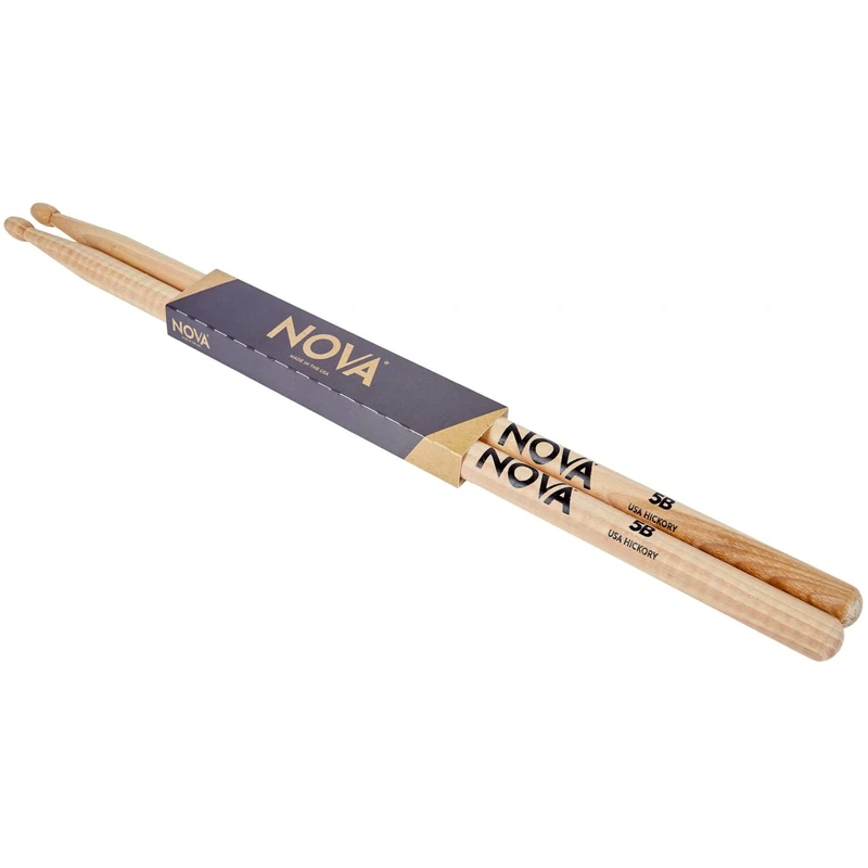 Vic Firth Nova Series USA Hickory Drumsticks - 5B - Wood Tip