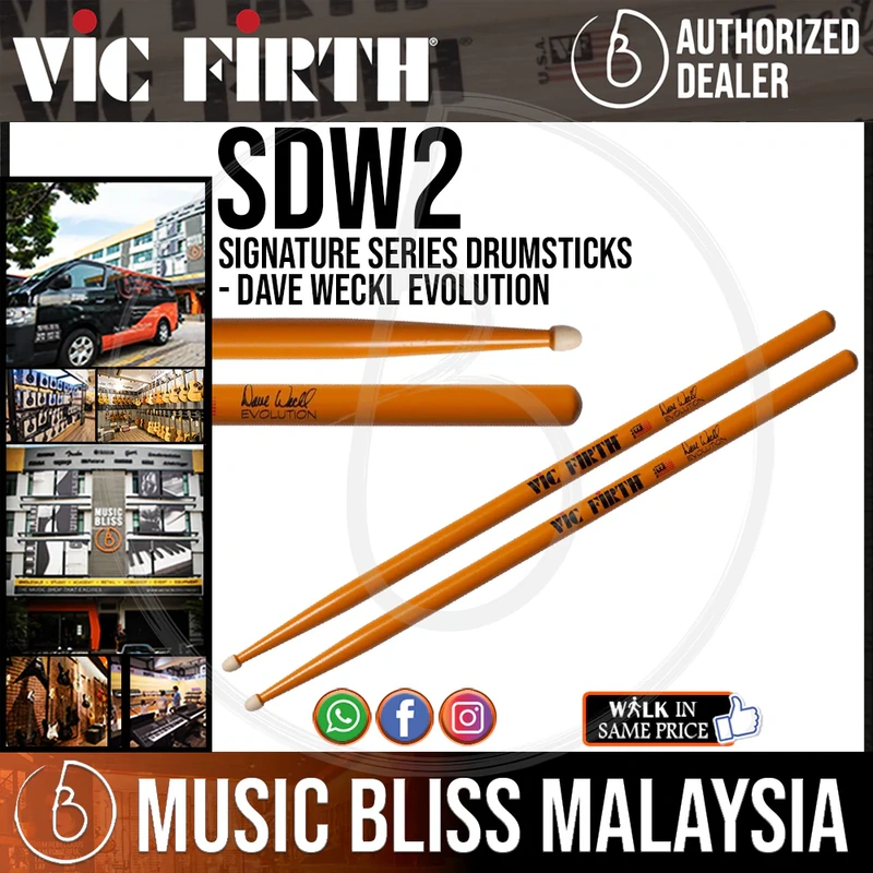 Vic Firth Signature Series Drumsticks - Dave Weckl Evolution - Wood Tip