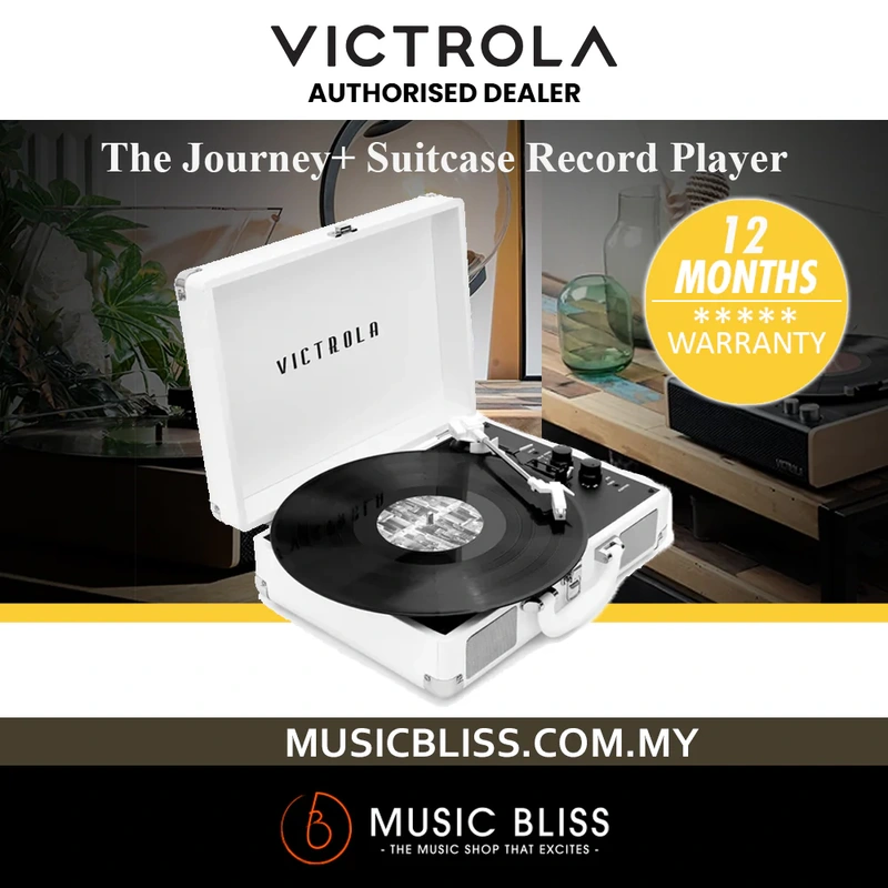 Victrola Journey+ Bluetooth Suitcase Record Player - White