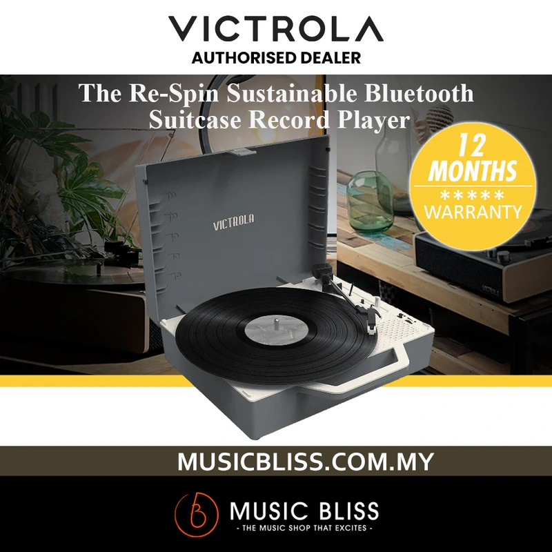Victrola Re-Spin Sustainable Suitcase Record Player - Graphite Grey