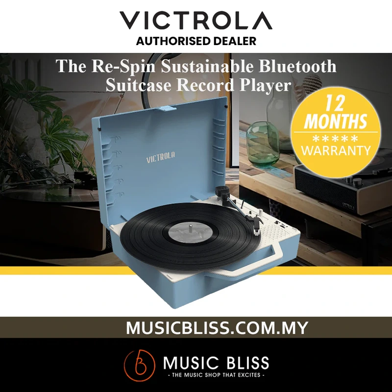 Victrola Re-Spin Sustainable Suitcase Record Player - Light Blue