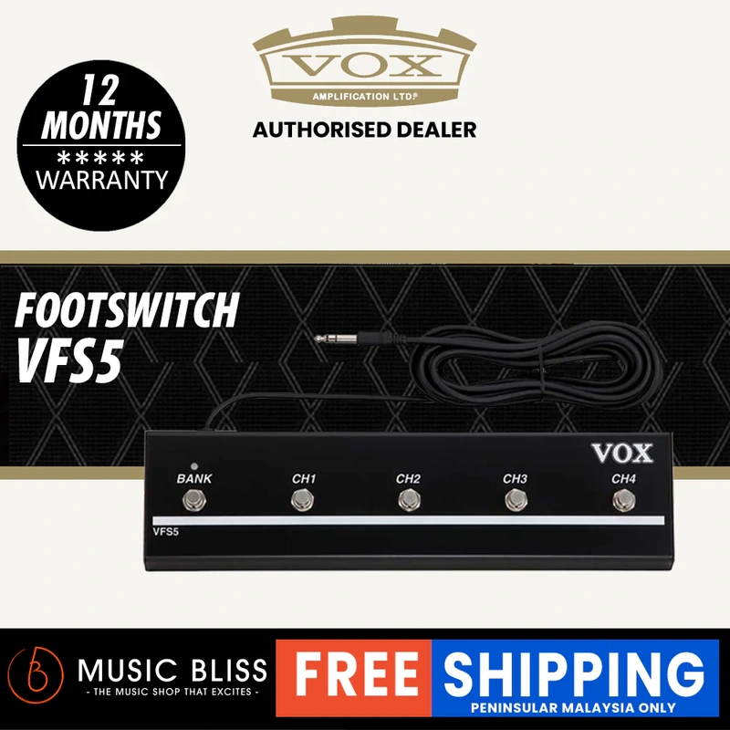 Vox VFS5 VT Series 5 Button Footswitch