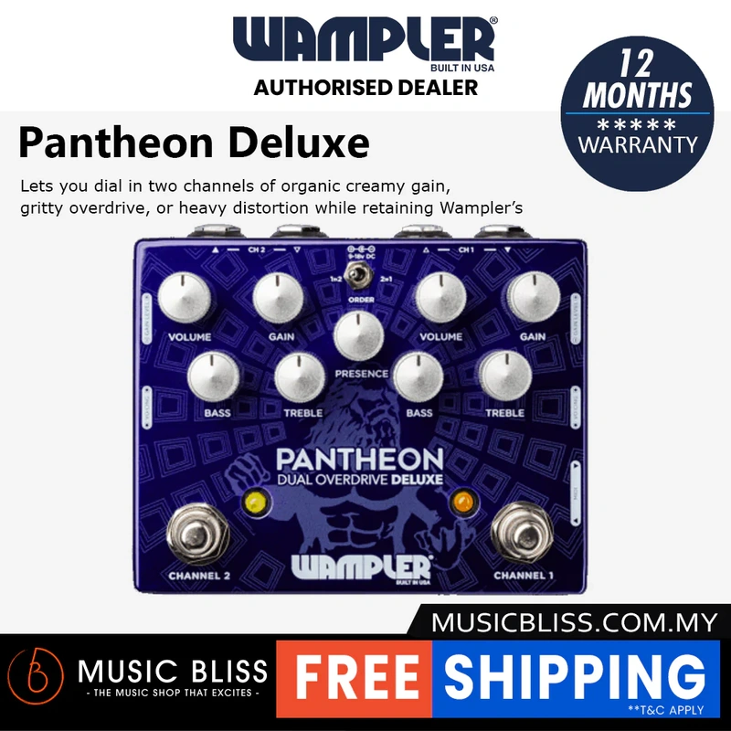 Wampler Dual Pantheon 2-channel Overdrive Pedal
