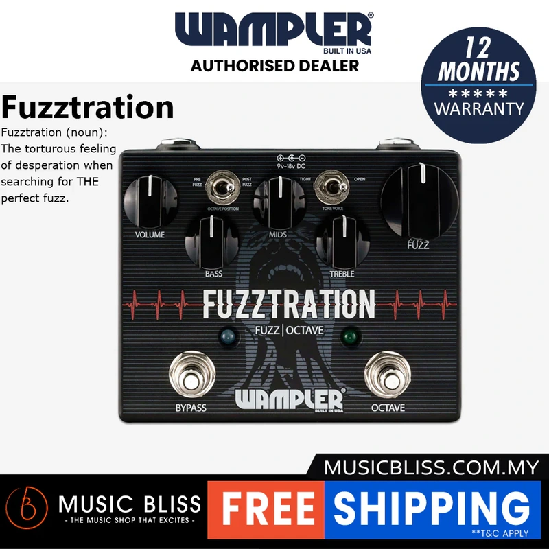 Wampler FUZZTRATION Fuzz and Octave Pedal