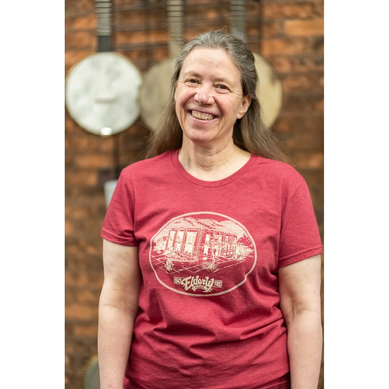 WOMEN'S 50TH ANNIVERSARY LOGO TEE HEATHERED RED (VARIOUS SIZES)