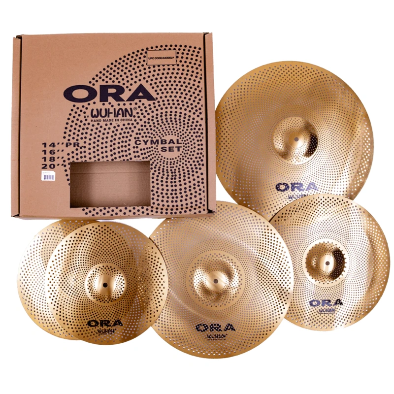 Wuhan Ora Low-Volume Cymbal Pack - 14" Hi-Hat, 16" & 18" Crashes and 20" Ride