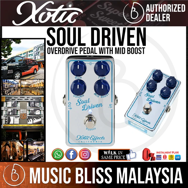 Xotic Soul Driven Overdrive Pedal with Mid Boost
