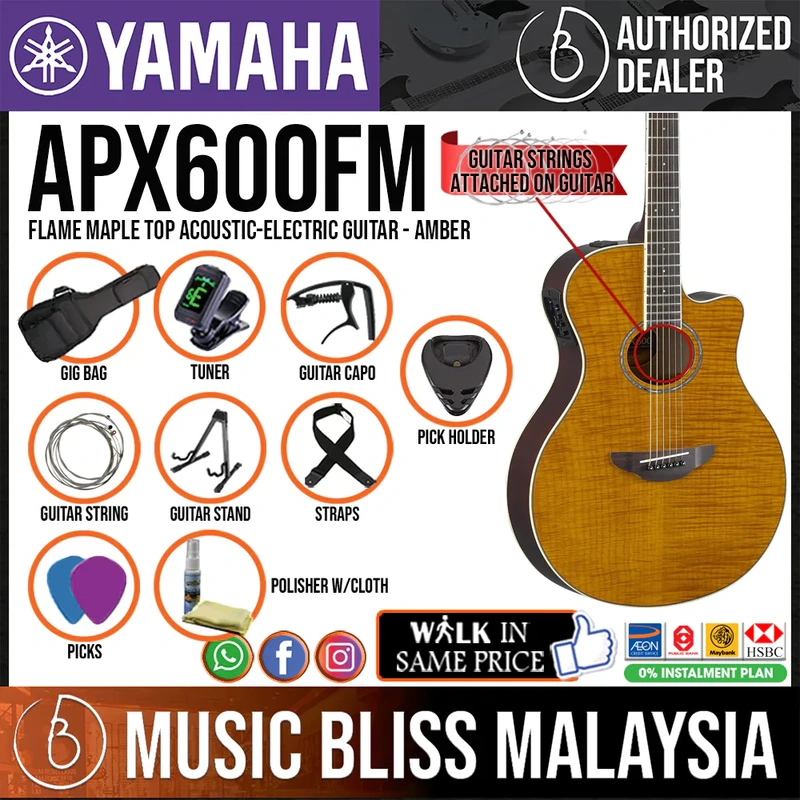 Yamaha APX600FM Flame Maple Top Acoustic-Electric Guitar