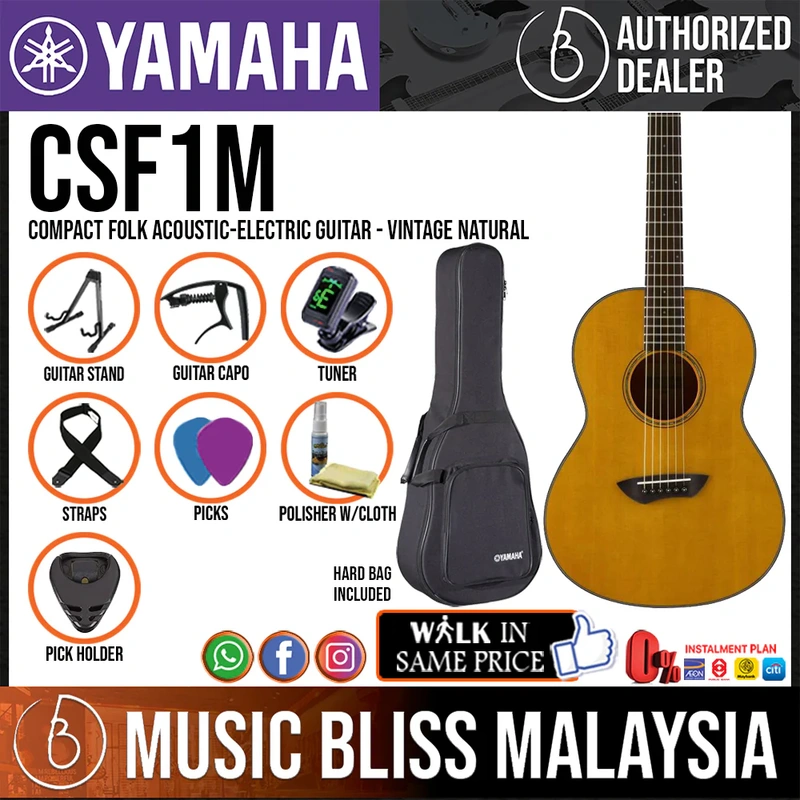 Yamaha CSF1M Compact Folk 6-string Acoustic-Electric Guitar with Pickup