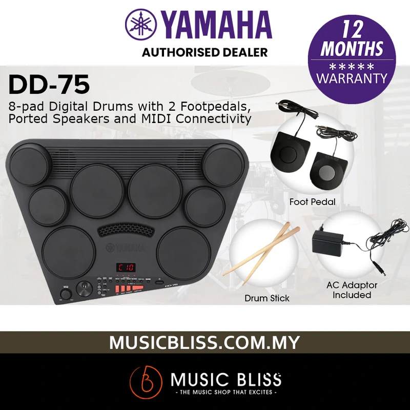 Yamaha DD75 Portable Digital Drums with Adapter