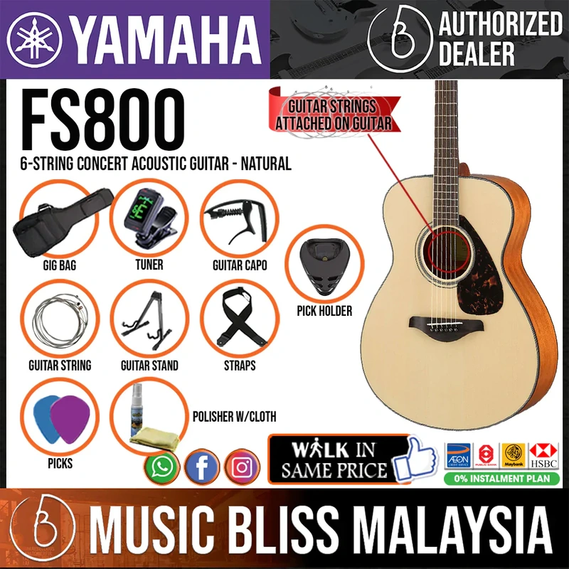Yamaha FS800 Concert Acoustic Guitar - Natural