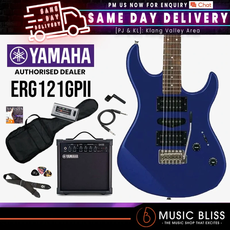 Yamaha Gigmaker ERG121GPII Electric Guitar Essentials Pack - Blue Metallic
