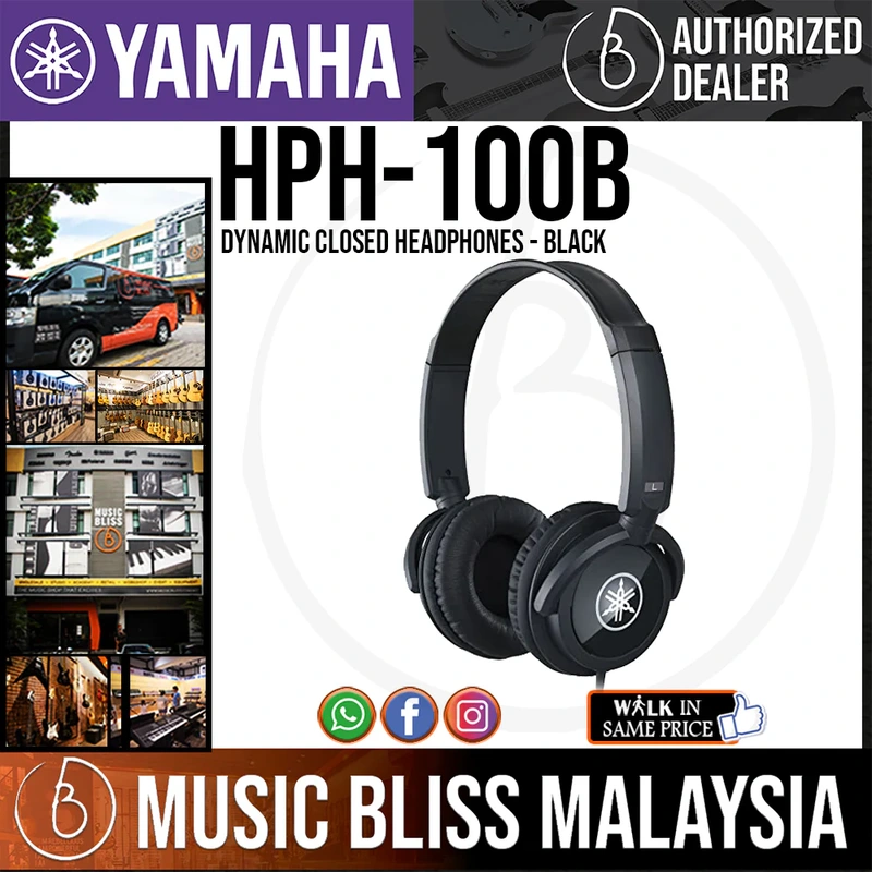 Yamaha HPH-100 Dynamic Closed Headphones - Black