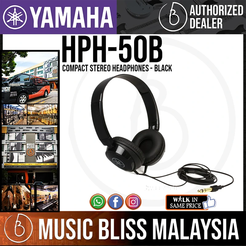 Yamaha HPH-50 Compact Stereo Headphones - Black