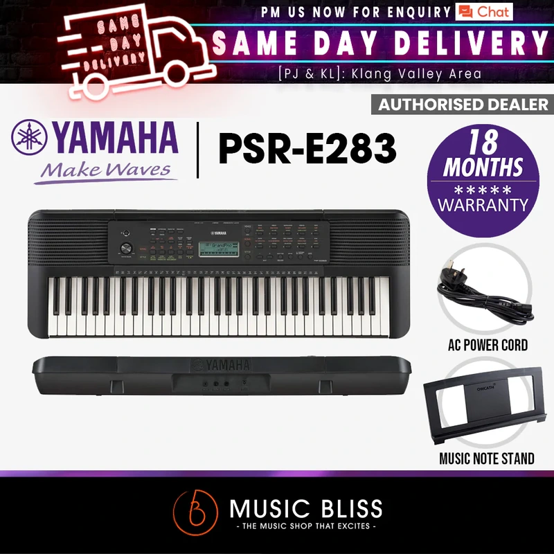 Yamaha Keyboards PSR-E283 61-Keys Portable Keyboard with Original Adapter