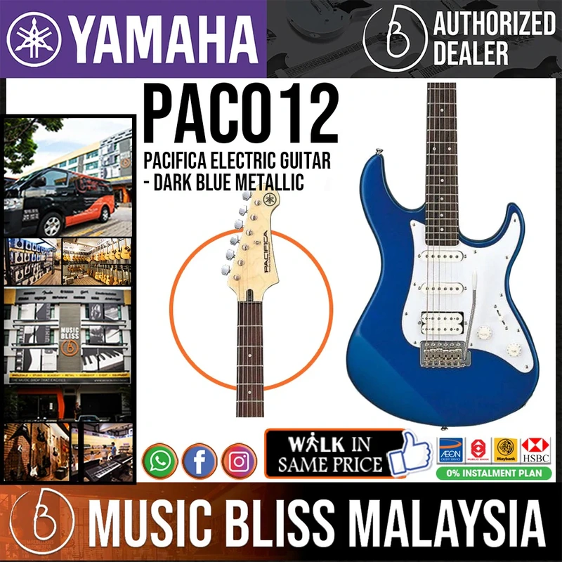 Yamaha PAC012 HSS Pacifica Electric Guitar - Dark Blue Metallic