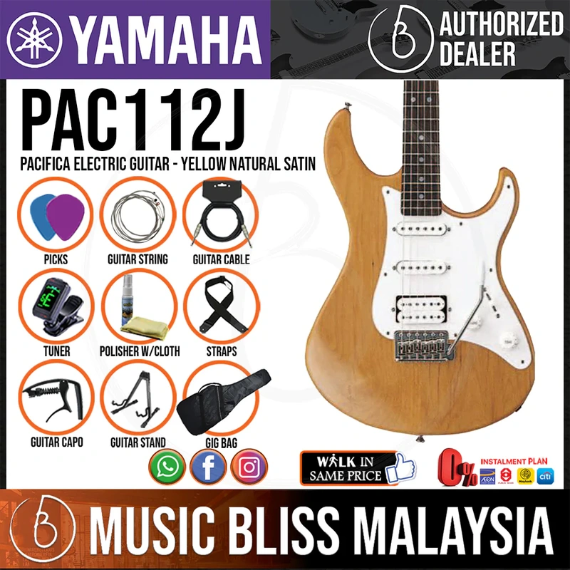 Yamaha PAC112J Pacifica Electric Guitar - Yellow Natural Satin