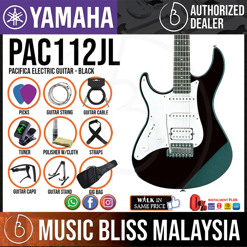 Yamaha PAC112JL Pacifica Left-Handed Electric Guitar - Black
