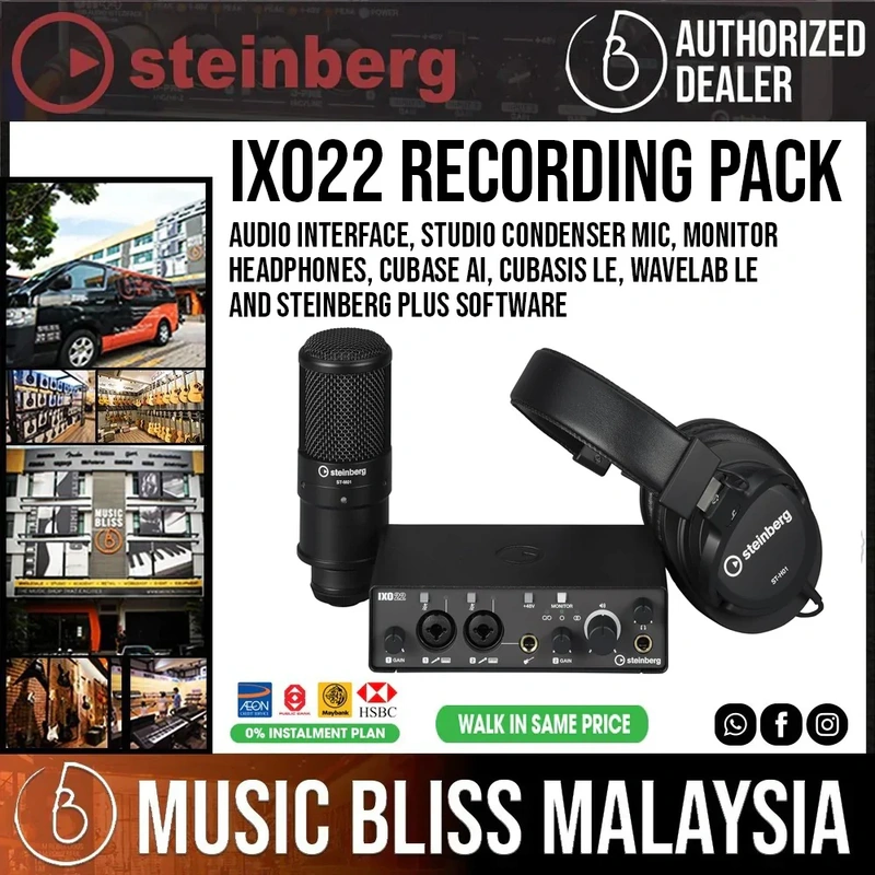 Yamaha Steinberg IXO22 Recording Pack - Black