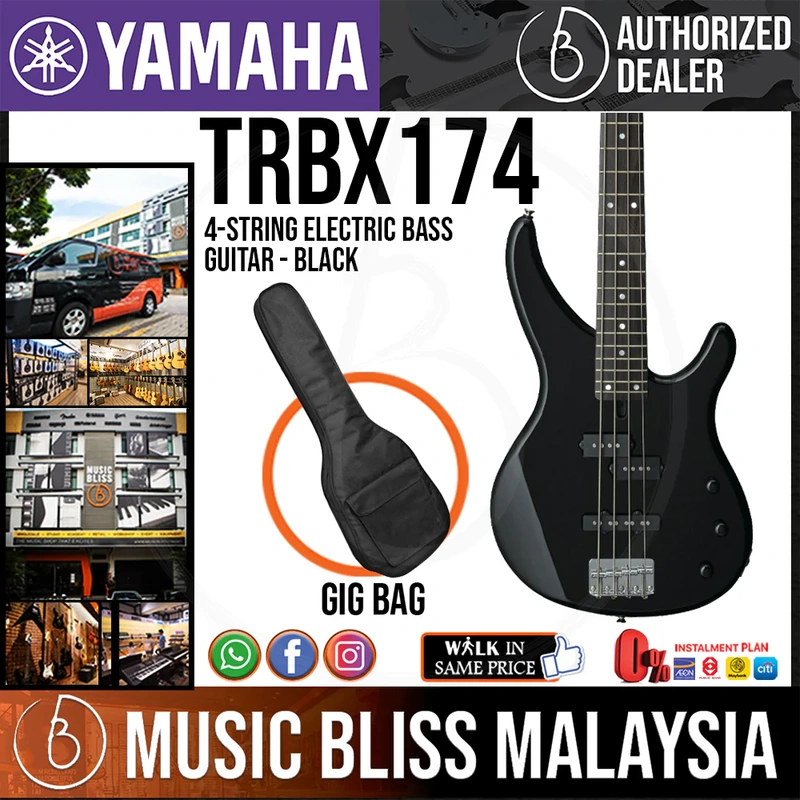 Yamaha TRBX174 4-string Electric Bass Guitar - Black