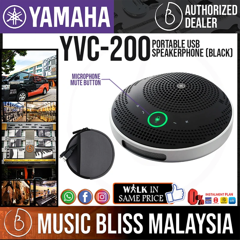 Yamaha YVC-200 Portable USB Speakerphone - Black