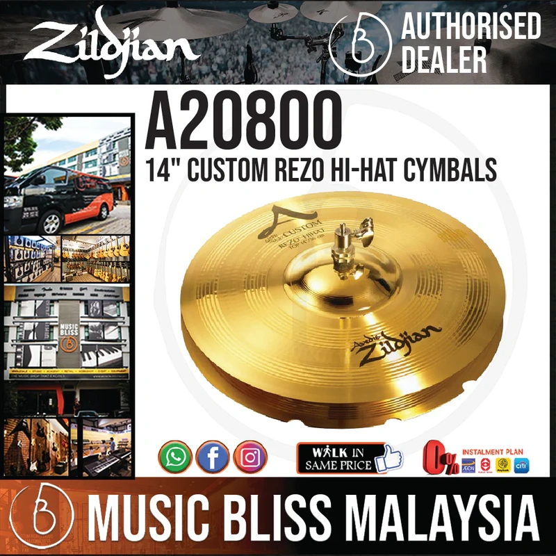 Zildjian 14" A Custom Rezo Hi-Hat Cymbals - Pair