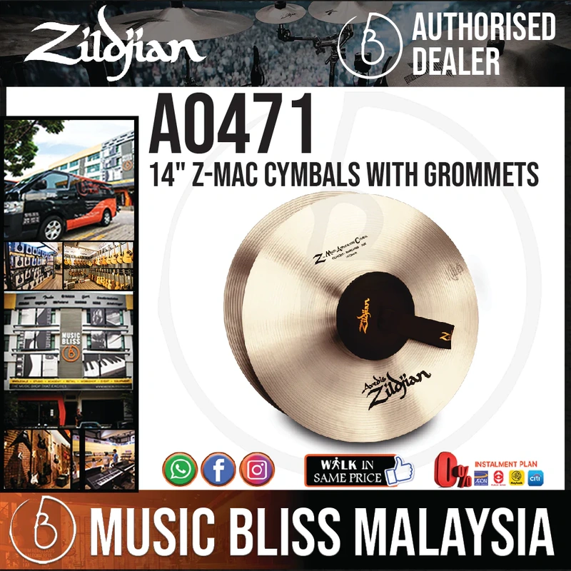 Zildjian 14" A Zildjian Z-Mac Cymbals with Grommets - Pair