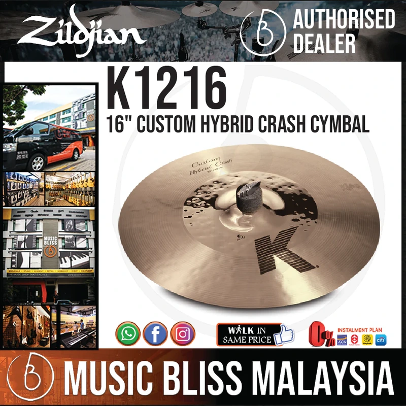 Zildjian 16" K Custom Hybrid Crash Cymbal