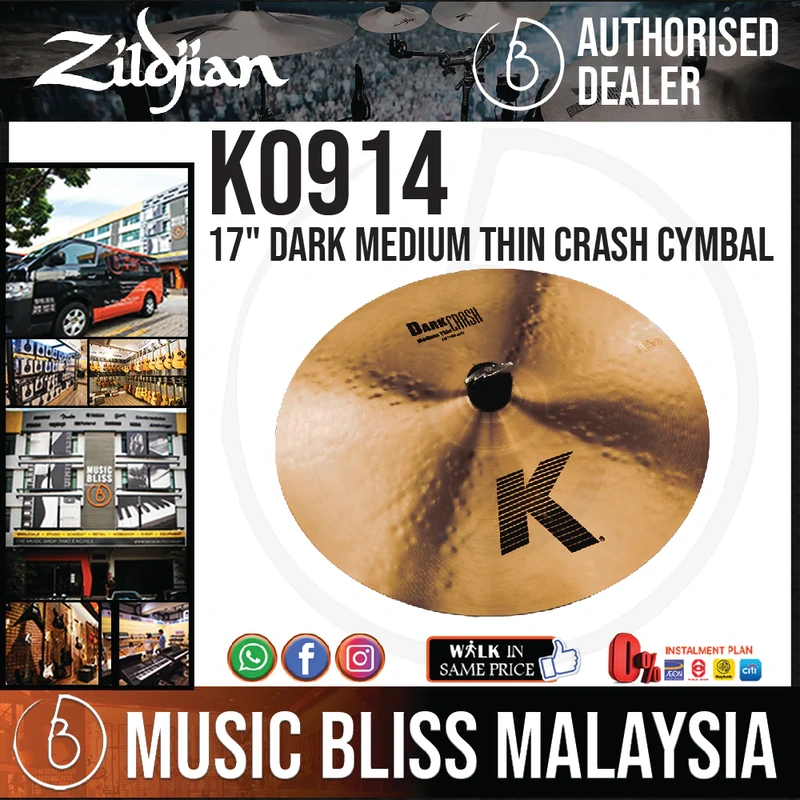 Zildjian 17" K Zildjian Dark Medium Thin Crash Cymbal