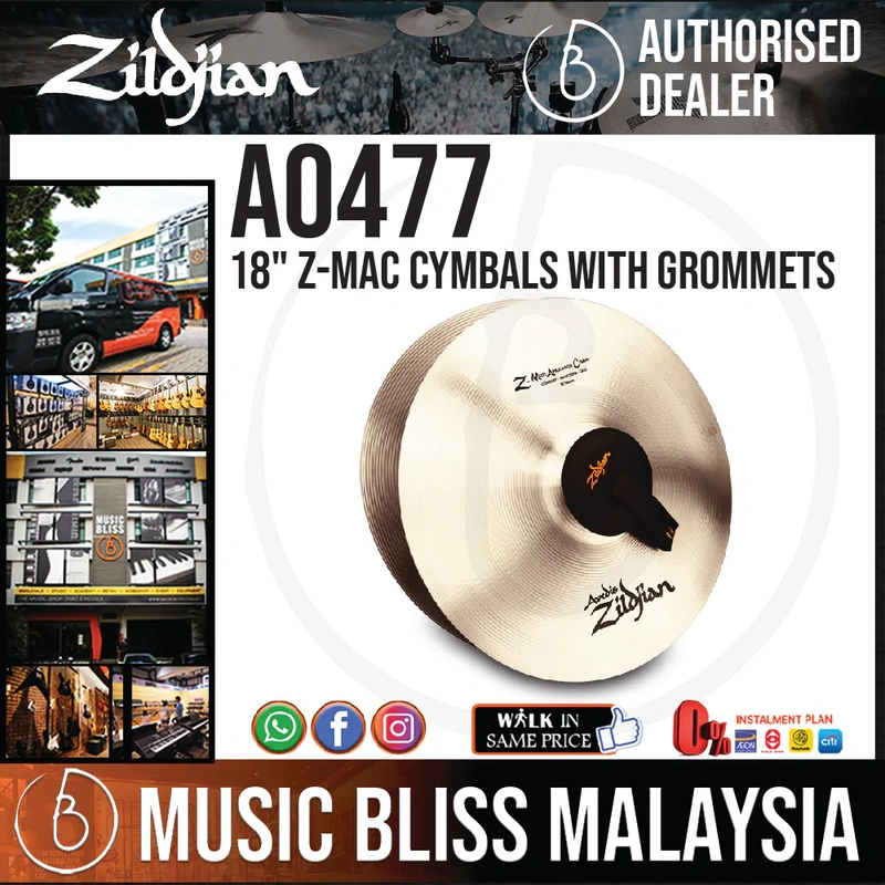 Zildjian 18" A Zildjian Z-Mac Cymbals with Grommets - Pair