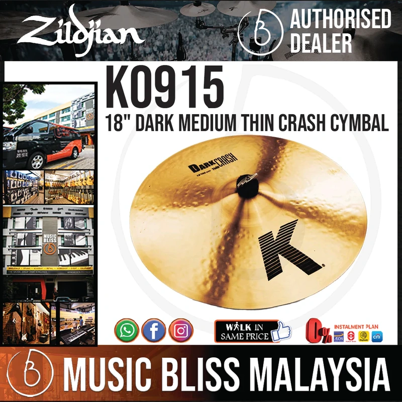 Zildjian 18" K Zildjian Dark Medium Thin Crash Cymbal