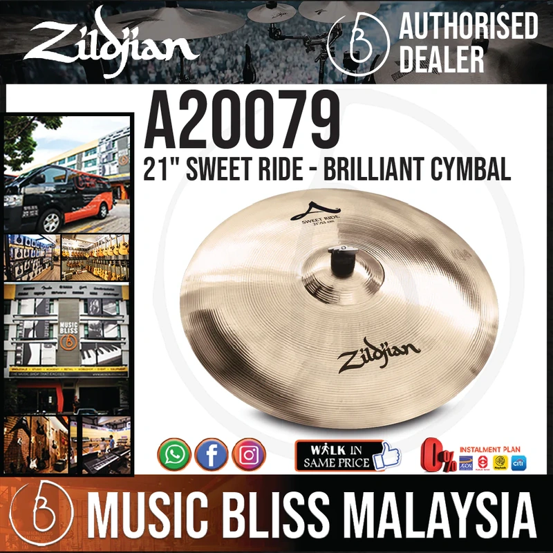 Zildjian 21" A Zildjian Sweet Ride - Brilliant Cymbal