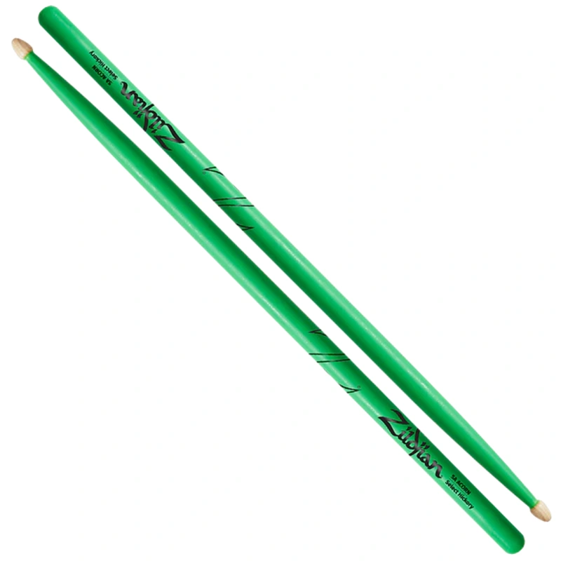 Zildjian 5A Acorn Wood Neon Green Drumsticks, Pair