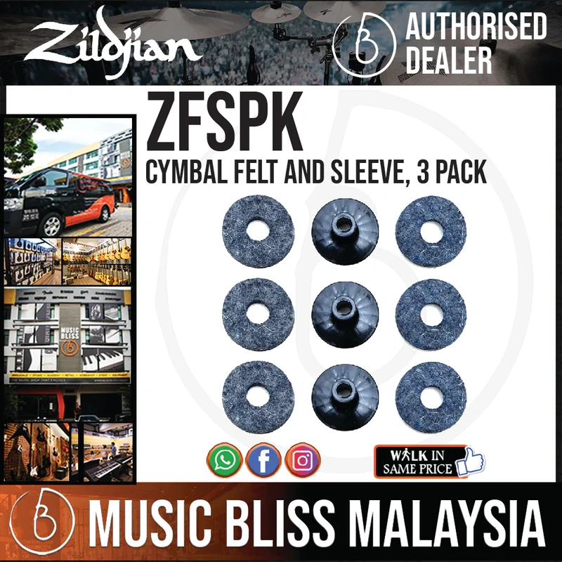 Zildjian ZFSPK Cymbal Felt and Sleeve, 3 Pack
