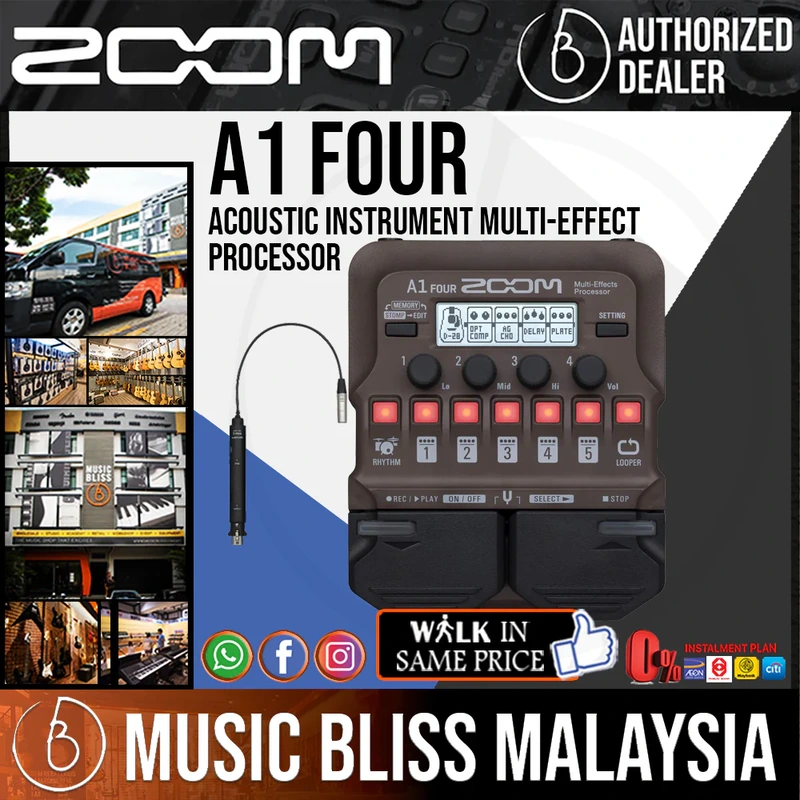 Zoom A1 Four Acoustic Instrument Multi-Effect Processor with 0% Instalment