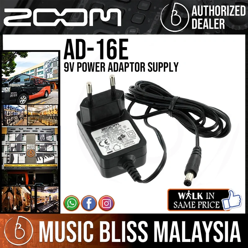 Zoom AD-16E 9v 500mA Guitar Effect Pedal Power Supply