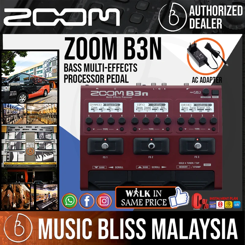 Zoom B3n Multi-Effects Processor with 0% Instalment