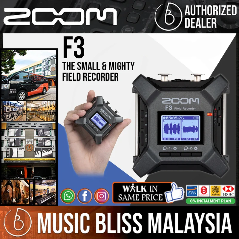 Zoom F3 Field Recorder with 0% Instalment