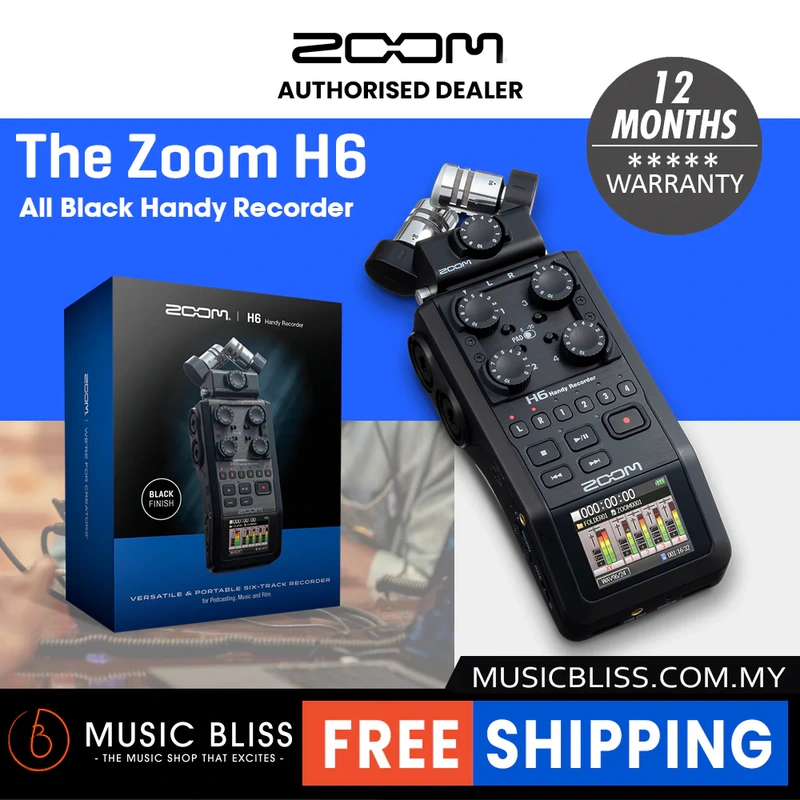 Zoom H6 Handy Recorder - Black with 0% Instalment