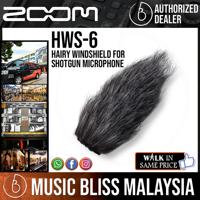 Zoom HWS-6 Hairy Windshield For Shotgun Microphone
