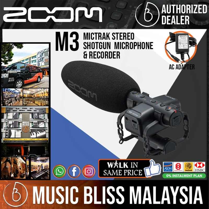 Zoom M3 MicTrak 2-channel 32-bit Shotgun Mic Recorder