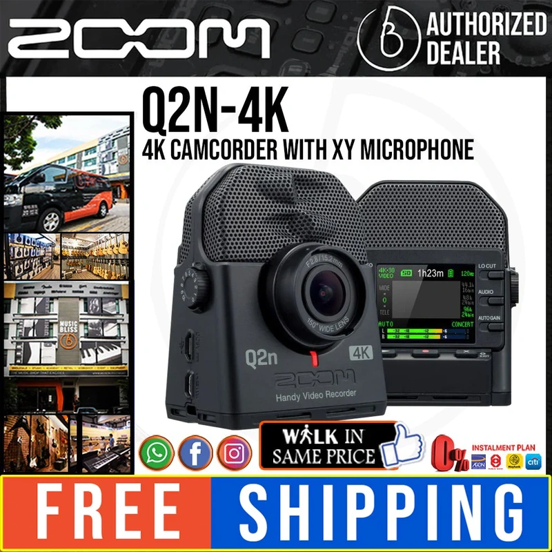 Zoom Q2N-4K 4K Camcorder with XY Microphone with 0% Instalment